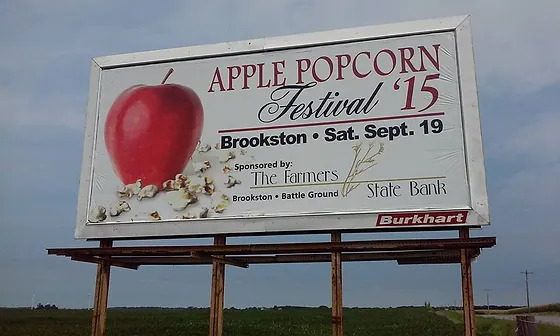 Apple Popcorn Festival sign